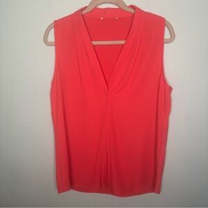 Coral Sleeveless V-Neck Women's Top